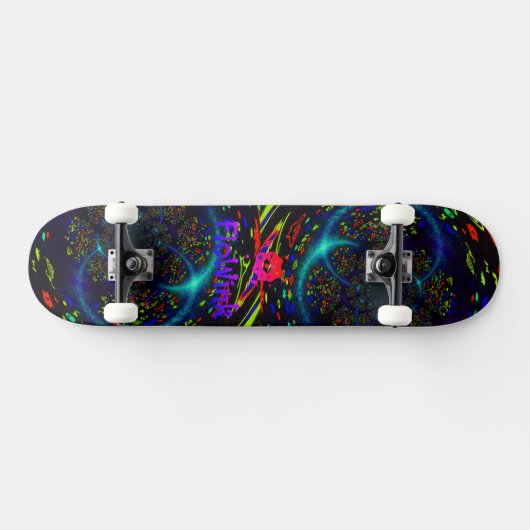 Trippy Blue Spiral Skateboard (Horz)
