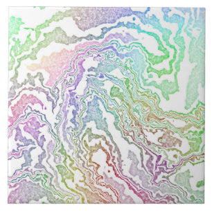 Trippy Boho Marbled Kleurrijke Regenboog Abstract Tegeltje