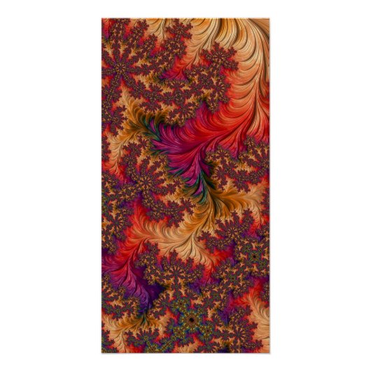 Trippy Bright Dazzling Vertakking Abstract Fractal Perfect Poster (Voorkant)