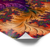 Trippy Bright Dazzling Vertakking Abstract Fractal Perfect Poster (Hoek)