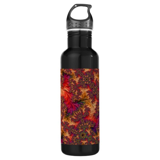 Trippy Bright Dazzling Vertakking Abstract Fractal Waterfles (Voorkant)
