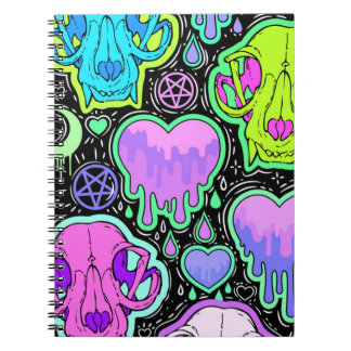 Trippy Cat Skulls Notitieboek