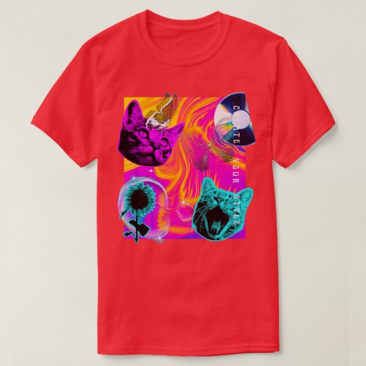 Trippy Cat Ugly Collection de chemises TShirt (Design devant)