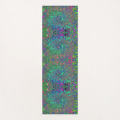 Trippy Chartreuse en Blue Retro Liquid Swirl Yogamat (Voorkant)