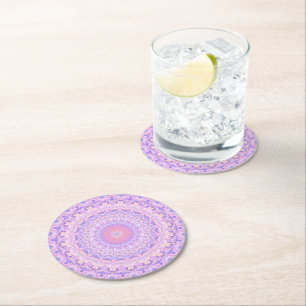 Trippy Colorful Intricate Boho Mandala Ronde Kartonnen Onderzetter