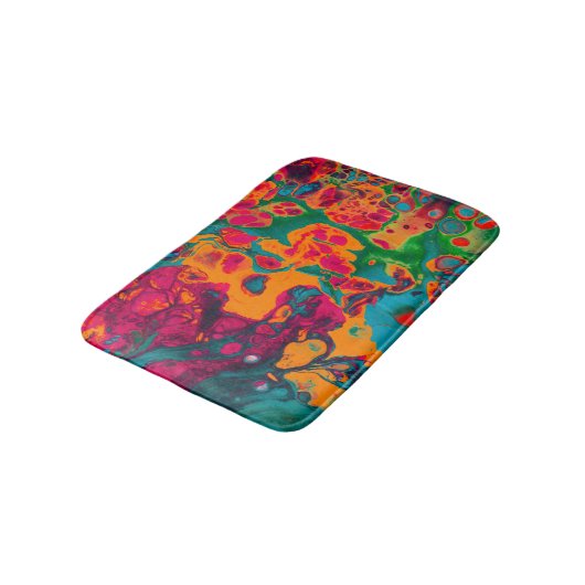 Trippy Colorful Psychedelic Pattern Badmat (Gekanteld)