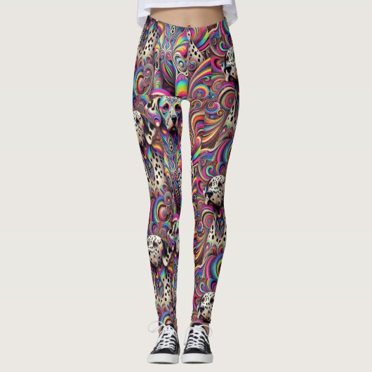 Trippy Dalmatische leggings (Voorkant)