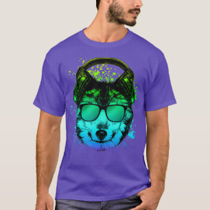 Trippy DJ Gift EDM Techno House Wolven T-shirt