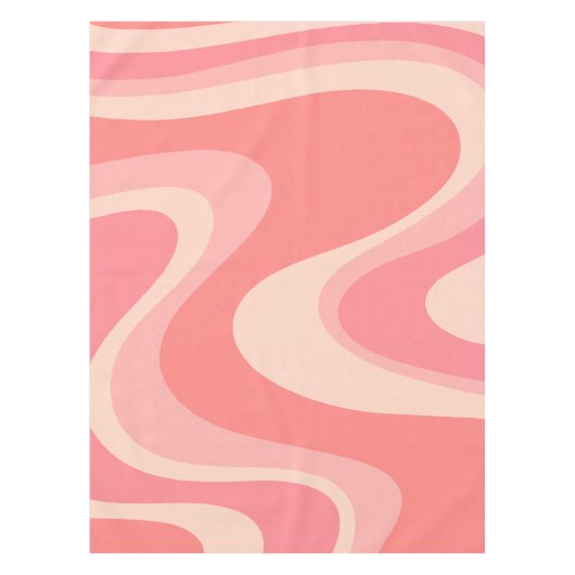 Trippy Dream Blush Roze Abstract Retro Swirl Tafelkleed (Voorkant)