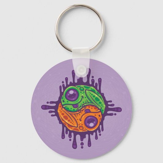 Trippy Drippy Frog Yin Yang Sleutelhanger (Voorkant)