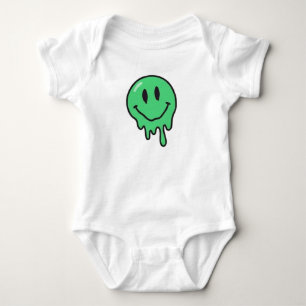 Trippy Druipende Groene Smeltende Smiley Gezicht E Romper