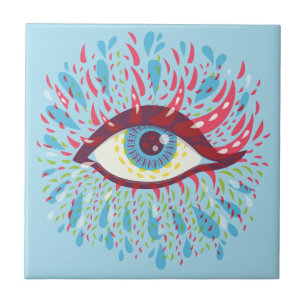 Trippy Eye Psychedelic Art Tegeltje