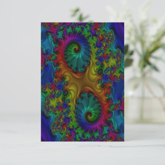 Trippy Fractal Dank u kaarten (Staand voorkant)