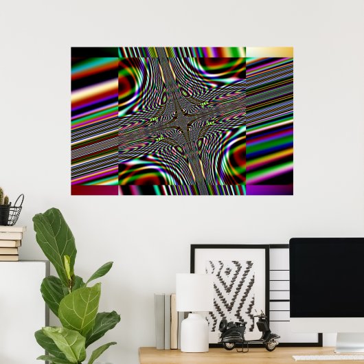 trippy fractal square poster (Thuiskantoor)