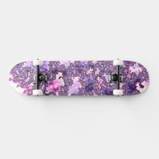 Trippy Funky Boho Groovy Pastel Spiraal Fractal Ar Skateboard (Horizontaal)