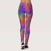 Trippy Funky Bold Vibrant Rainbow Abstract Fractal Leggings (Achterkant)