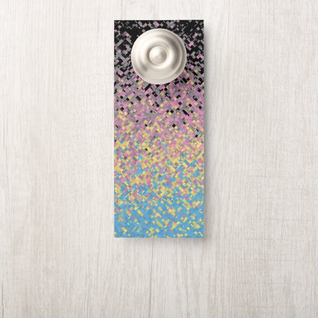 Trippy Funky Gepixeldeerde Polygender Pride Vlag (Op knop)