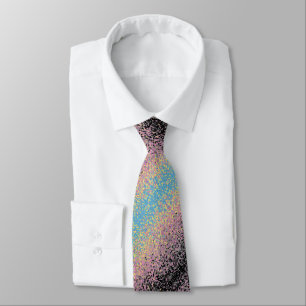 Trippy Funky Gepixeliseerde Polygender Pride Vlag Stropdas