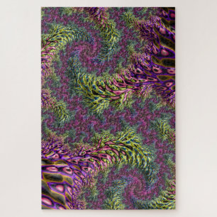 Trippy Funky Groovy Digitale Abstracte Fractale Ku Legpuzzel