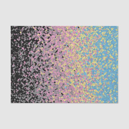 Trippy Funky Pixelated Polygender Pride Vlag Tissuepapier (Voorkant)