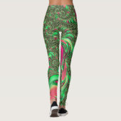 Trippy Funky Psychedelic Groovy Spiral Fractal Art Leggings (Achterkant)
