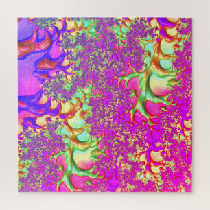Trippy Funky Vibrant Neon Groovy Zuur Trip Fractal Legpuzzel