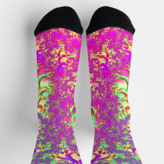 Trippy Funky Vibrant Neon Groovy Zuur Trip Fractal Sokken