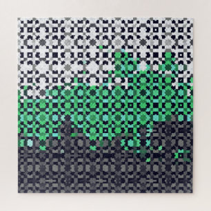 Trippy Gepixelde Abstract Neutrois Pride Vlag Legpuzzel