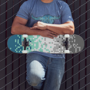 Trippy Gepixelde Abstracte Frayromantische Pridevl Skateboard