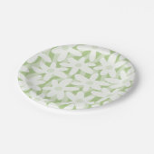 Trippy golvende bloemen pastel salie groen patroon papieren bordje (Gekanteld)