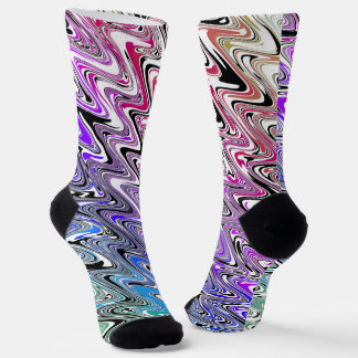Trippy Golvende Retro Groovy Kleurrijke Regenboogg Sokken
