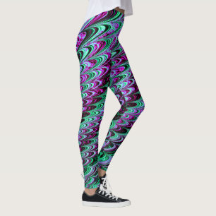 Trippy Golvende Rimpelende Boheemse Funky Fractale Leggings