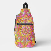 Trippy Groovy Funky Psychedelic Fractal Burst Sling Bag (Voorkant)