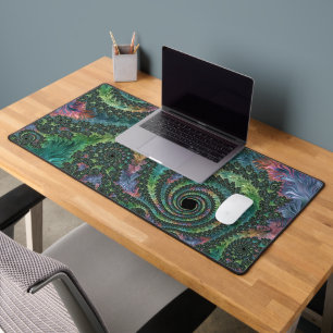Trippy Groovy Kleurrijke Juweeltoon Fractale Kunst Bureaumat