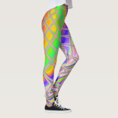 Trippy Groovy Levendige Abstracte Digitale Fractal Leggings (Rechts)