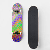 Trippy Groovy Levendige Abstracte Digitale Fractal Skateboard (Voorkant)
