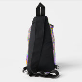 Trippy Groovy Levendige Abstracte Digitale Fractal Sling Bag (Achterkant)