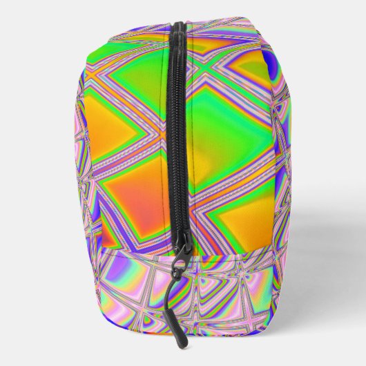 Trippy Groovy Levendige Abstracte Digitale Fractal Toilettasje (Rechts)