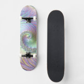 Trippy Groovy Pastel Rainbow Spiral Fractal Art Skateboard (Voorkant)