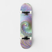 Trippy Groovy Pastel Rainbow Spiral Fractal Art Skateboard (Voorkant)