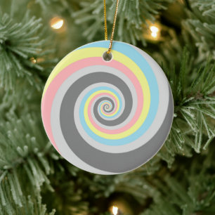 Trippy Groovy Spiraal Abstract Demiflux Pride Vlag Keramisch Ornament