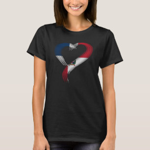 Trippy hart Dominicaanse republiek vlag Edm muziek T-shirt