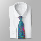 Trippy Hemelblauw Abstract Retro Atoomgolven Stropdas (Gebonden)