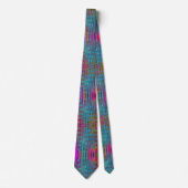 Trippy Hemelblauw Abstract Retro Atoomgolven Stropdas (Voorkant)
