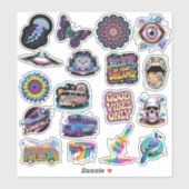 Trippy Hippie Art Custom-Cut Vinyl Sticker (Vel)