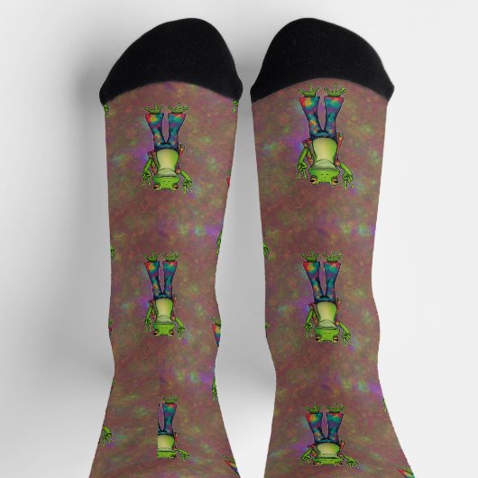 Trippy Hippie Psychedelic Frog Peace Retro Uniek Sokken (Top)