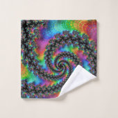 Trippy Hippie Psychedelic Rainbow Spiral Fractal Bad Handdoek (Wasdoekje)