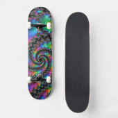 Trippy Hippie Psychedelic Rainbow Spiral Fractal Skateboard (Voorkant)