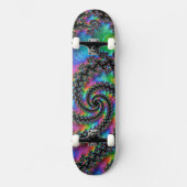 Trippy Hippie Psychedelic Rainbow Spiral Fractal Skateboard (Voorkant)