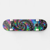 Trippy Hippie Psychedelic Rainbow Spiral Fractal Skateboard (Horizontaal)